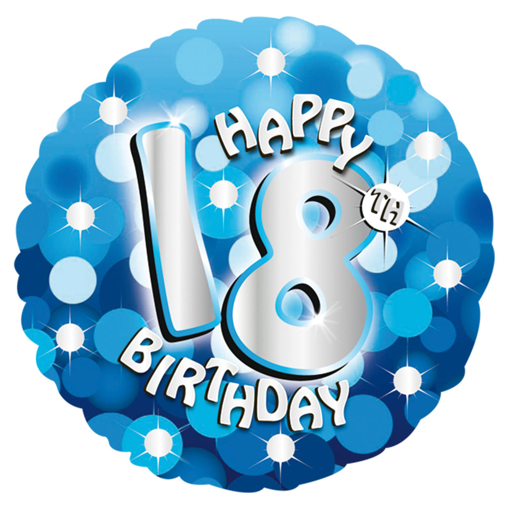 Foil Balloon - 18" - Happy 18th Birthday - Blue