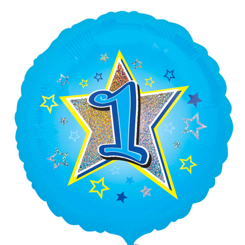 Foil Balloon - 18" - Age 1 - Blue
