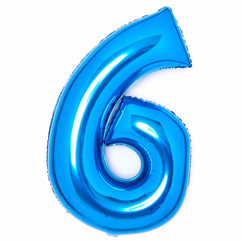 SuperShape Foil Balloon   Number 6 - Blue