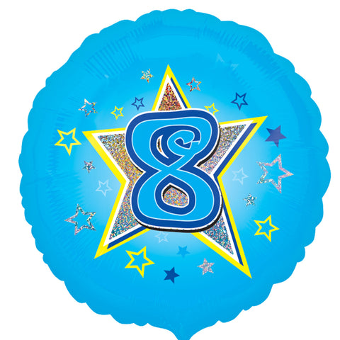 Foil Balloon - 18" - Age 8 - Blue