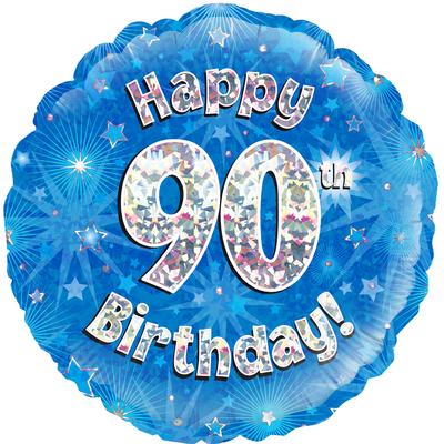 Foil Balloon - 18" - 90th Birthday - Blue