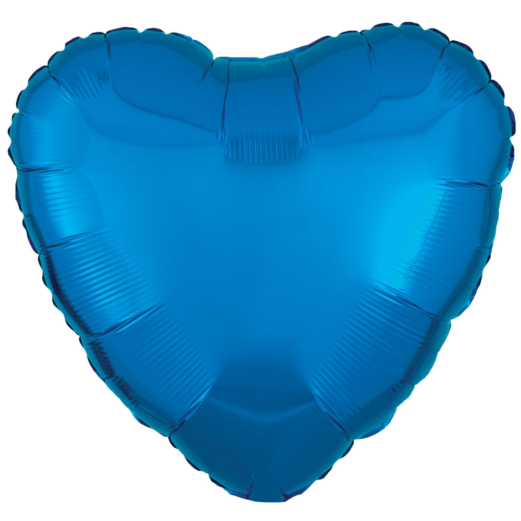 Foil Balloon - Solid Colour - Heart - Metallic - Blue