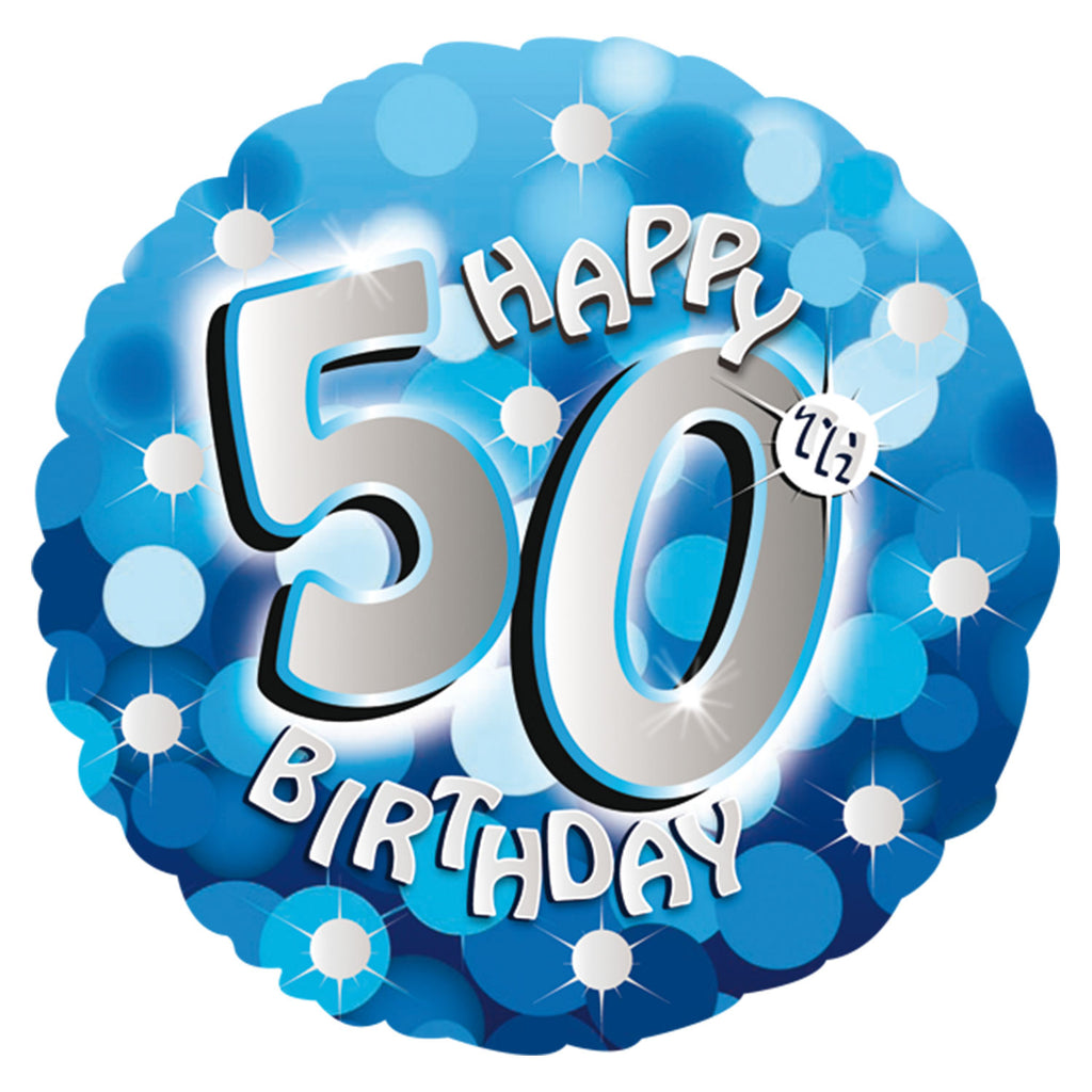 Foil Balloon - 18" - Happy 50th Birthday - Blue