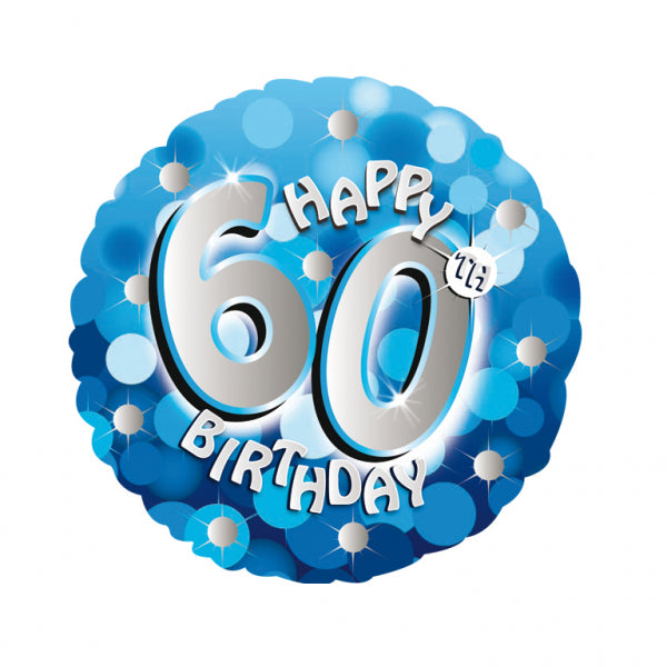 Foil Balloon - 18" - Happy 60th Birthday - Blue