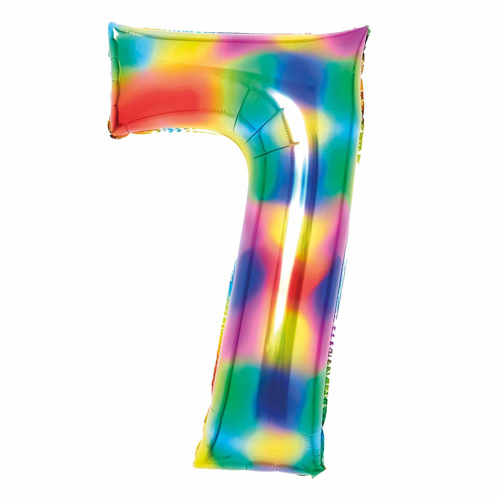 SuperShape Foil Balloon Number 7 - Bright Rainbow