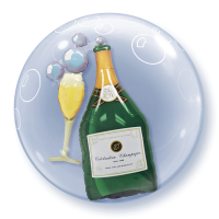 Bubble Balloon - Double - Wine Bottle & Glass