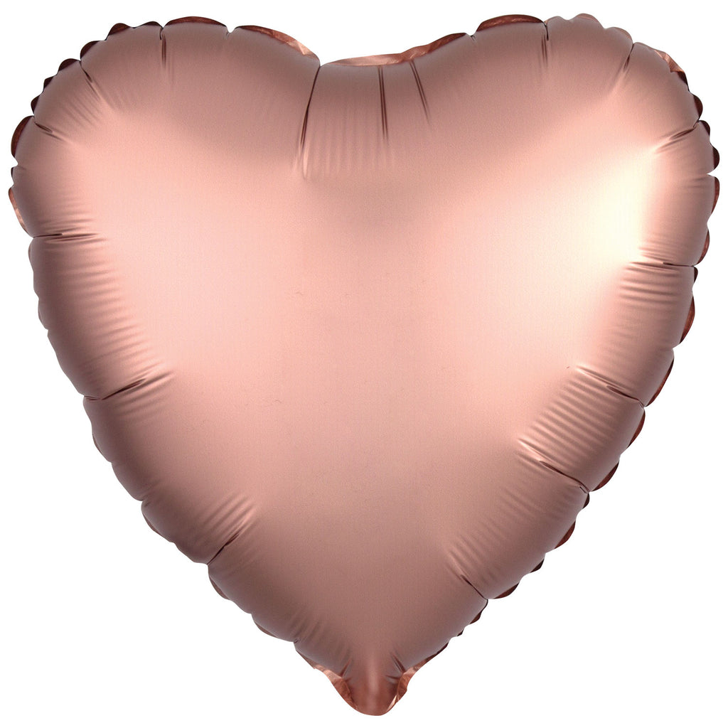 Foil Balloon - Solid Colour - Heart - Silk Lustre - Rose Copper