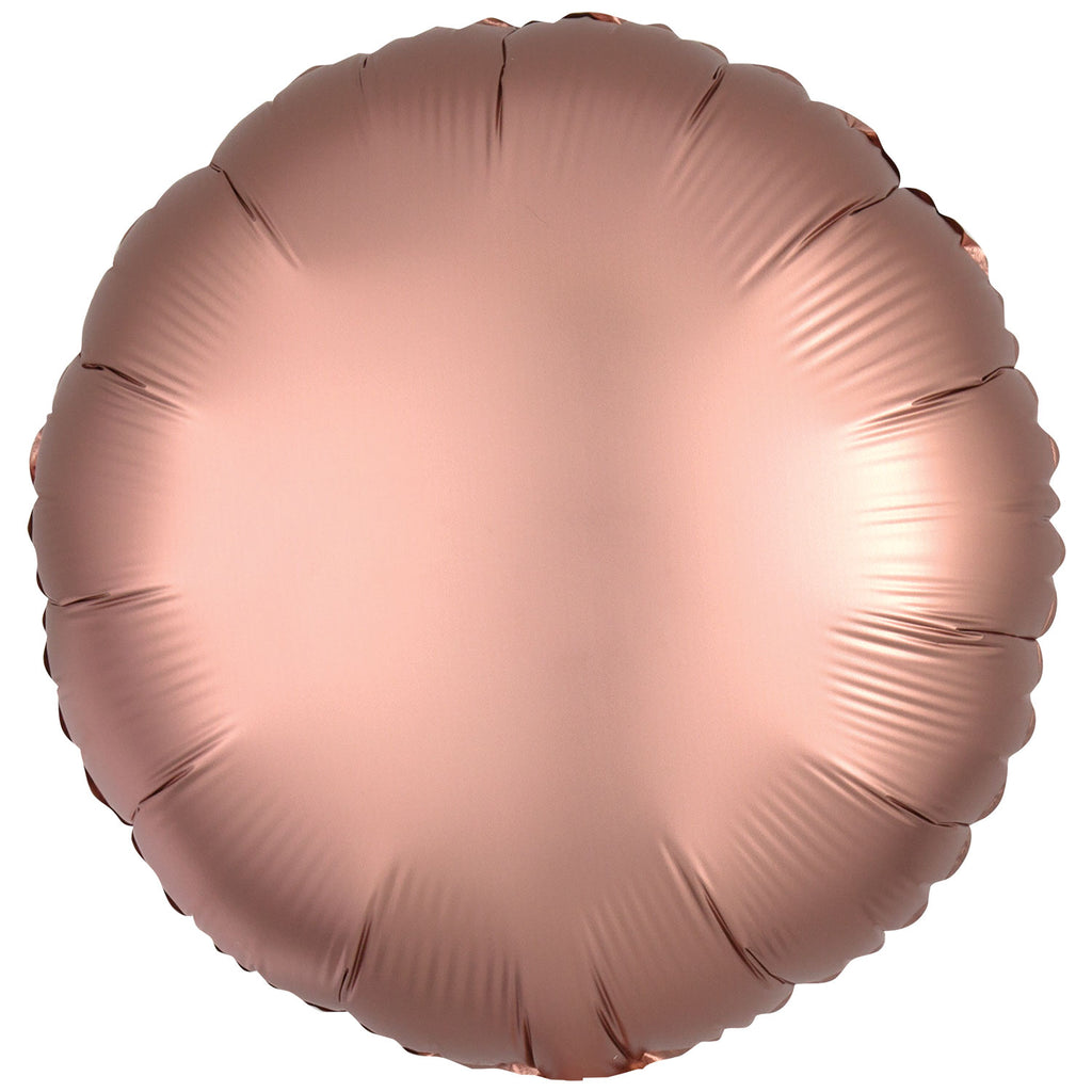 Foil Balloon - Solid Colour - Round - Silk Lustre - Rose Copper