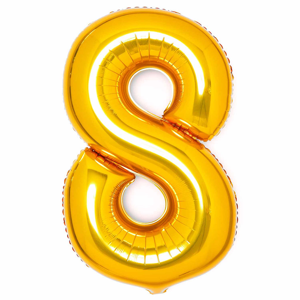 SuperShape Foil Balloon   Number 8 - Gold