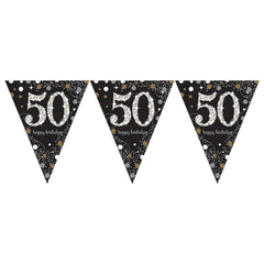 Pennant Bunting - Ages 18 -100 - Gold/Silver/Black