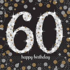 Napkins - Birthday - Ages 18 - 100 - Gold/Silver/Black