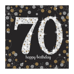 Napkins - Birthday - Ages 18 - 100 - Gold/Silver/Black