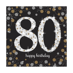 Napkins - Birthday - Ages 18 - 100 - Gold/Silver/Black