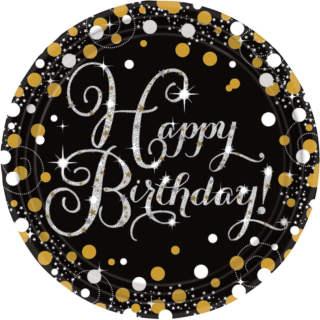 Plates - Birthday - Gold/Silver/Black