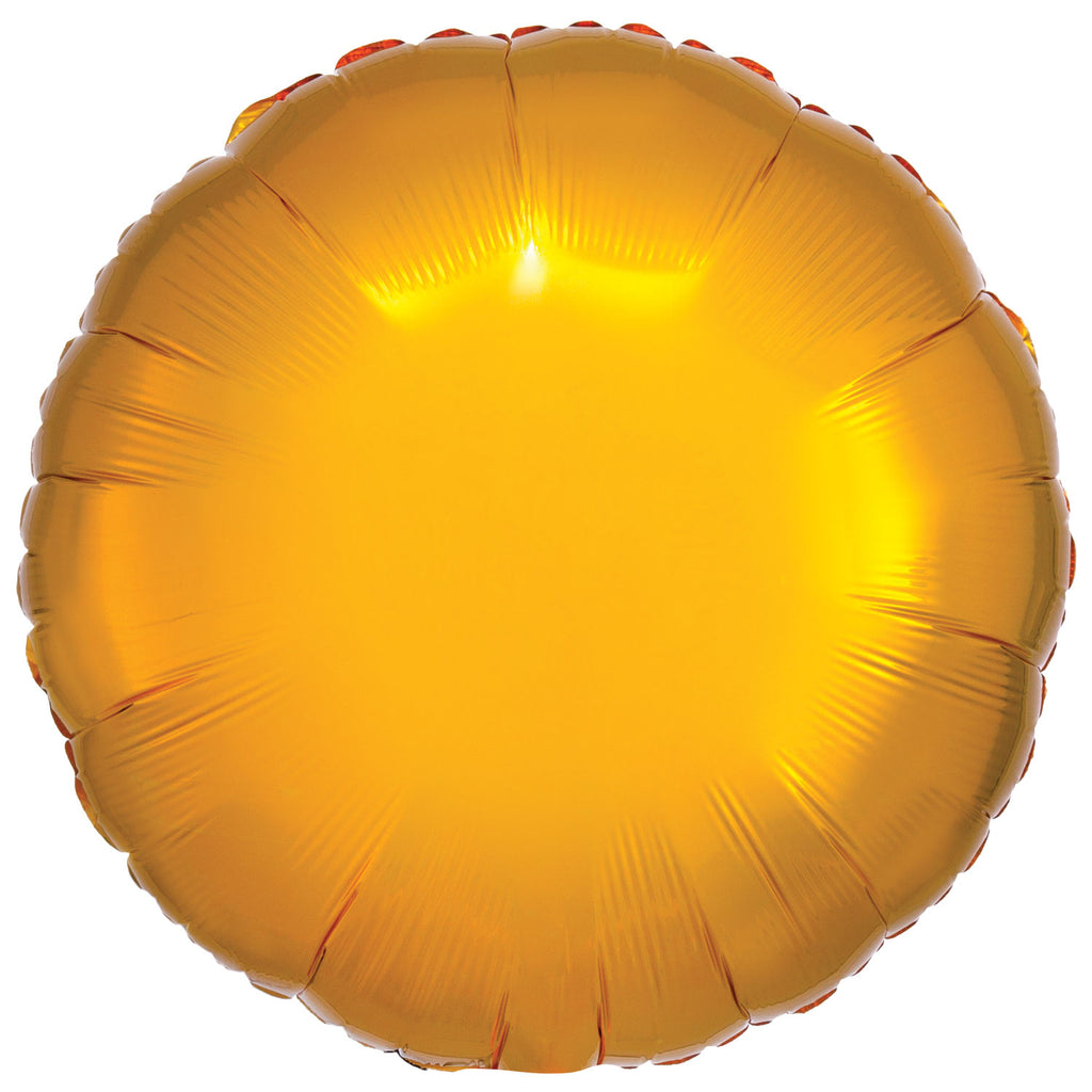 Foil Balloon - Solid Colour - Round - Metallic - Gold