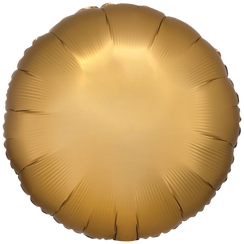 Foil Balloon - Solid Colour - Round - Silk Lustre - Gold