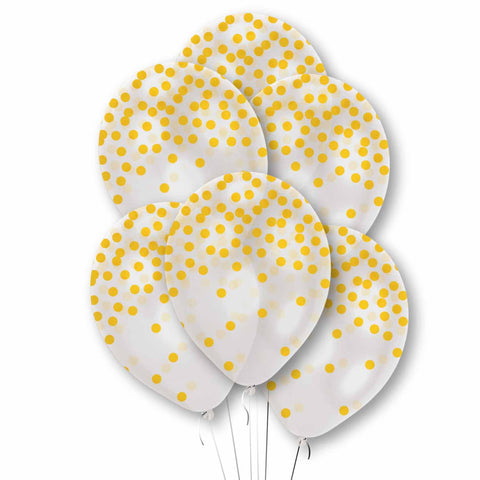 Latex Balloons - Confetti - Gold