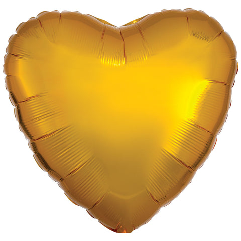 Foil Balloon - Solid Colour - Heart - Metallic - Gold