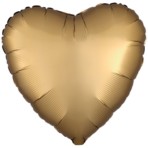 Foil Balloon - Solid Colour - Heart - Silk Lustre - Gold