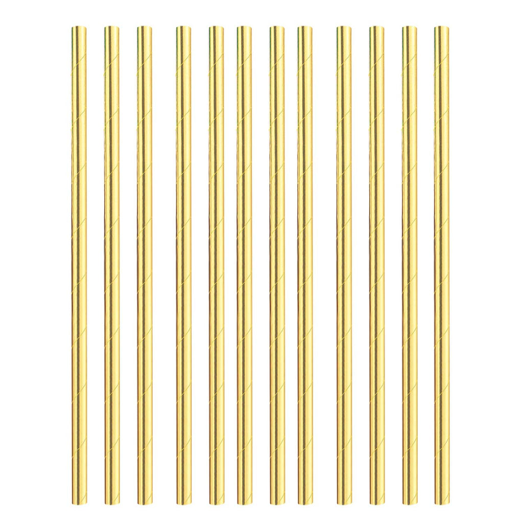 Straws - Paper - Gold