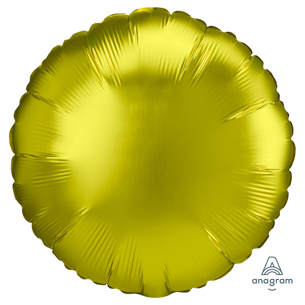 Foil Balloon - Solid Colour - Round - Satin Luxe - Lemon