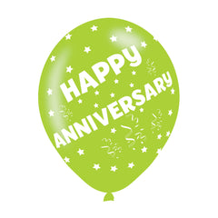 Latex Balloons - Anniversary - Multi-Coloured