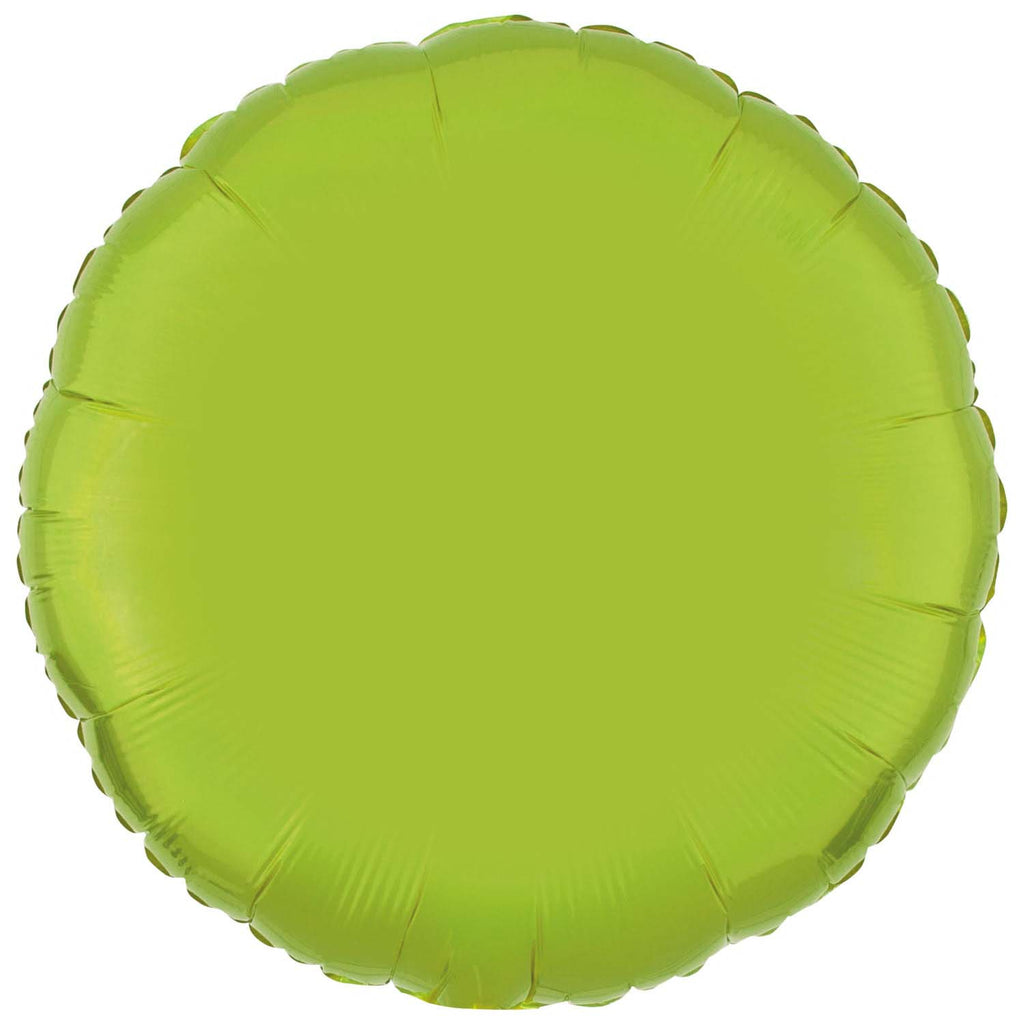 Foil Balloon - Solid Colour - Round - Metallic - Lime Green