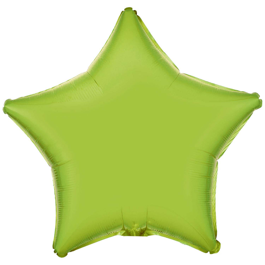 Foil Balloon - Solid Colour - Star - Metallic - Lime Green
