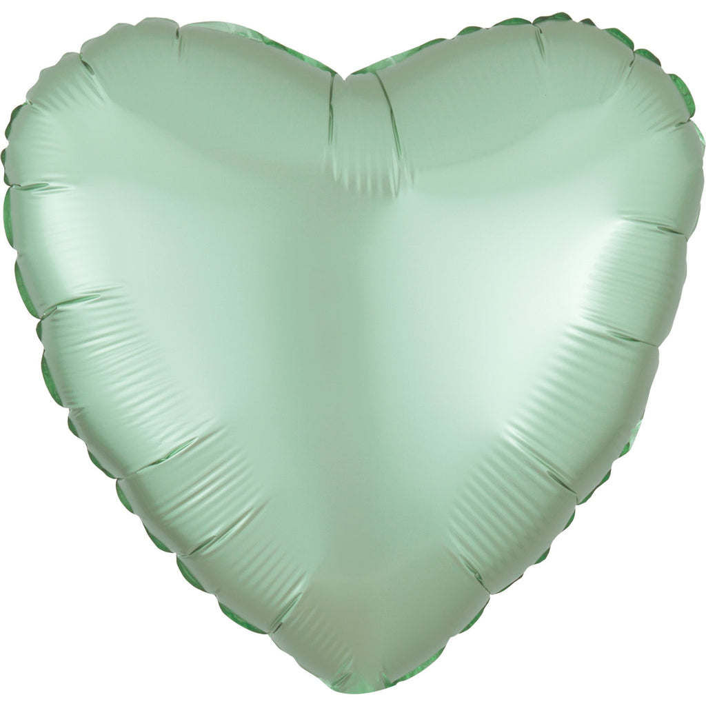 Foil Balloon - Solid Colour - Heart - Satin Luxe - Mint Green