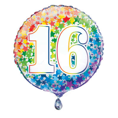 Foil Balloon - 18" - 16 - Multi-Coloured