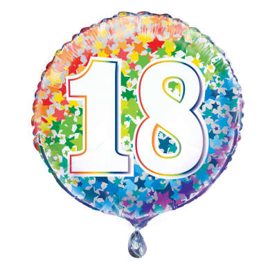 Foil Balloon - 18" - 18 - Multi-Coloured