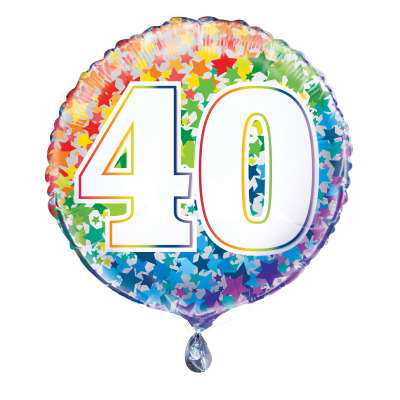 Foil Balloon - 18" - 40 - Multi-Coloured