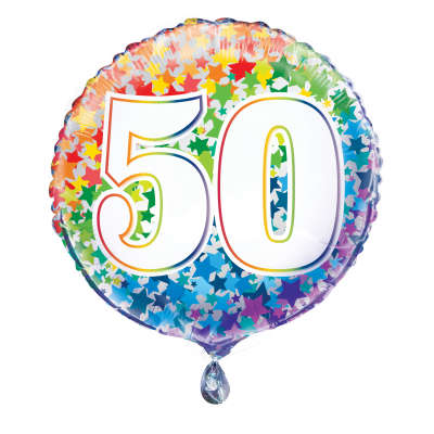 Foil Balloon - 18" - 50 - Multi-Coloured