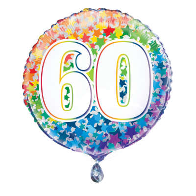 Foil Balloon - 18" - 60 - Multi-Coloured