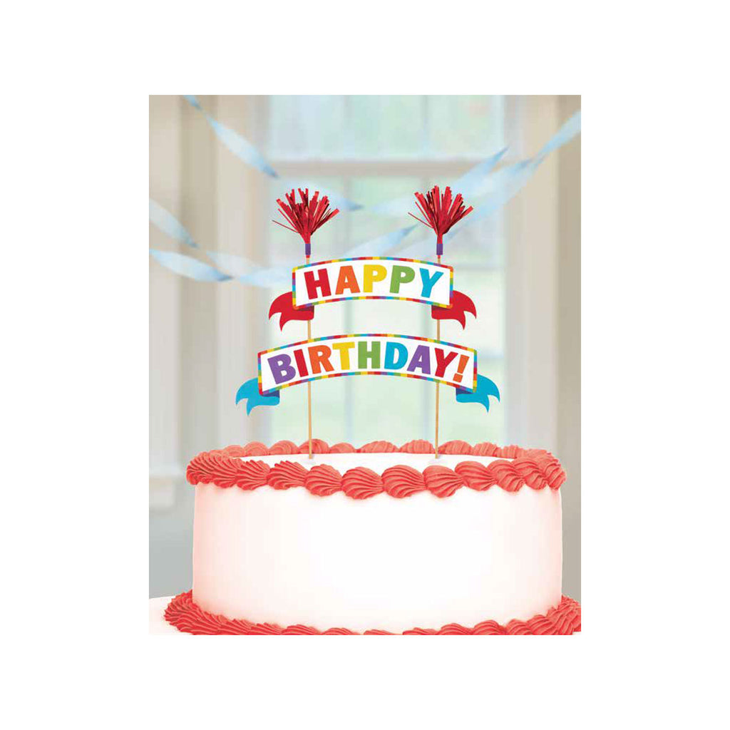 Cake Topper - Birthday -  Bunting - Multi-coloured
