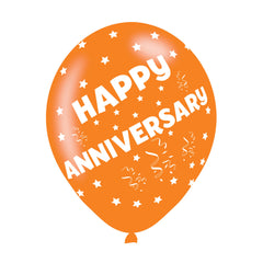 Latex Balloons - Anniversary - Multi-Coloured