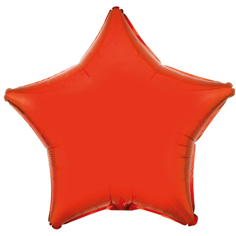Foil Balloon - Solid Colour - Star - Metallic - Orange