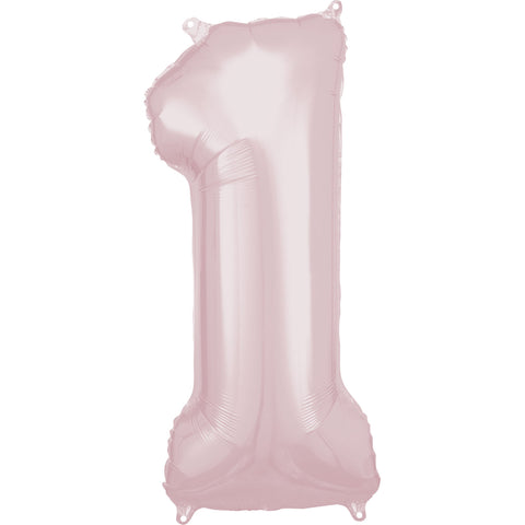SuperShape Foil Balloon Number 1 - Pale Pink