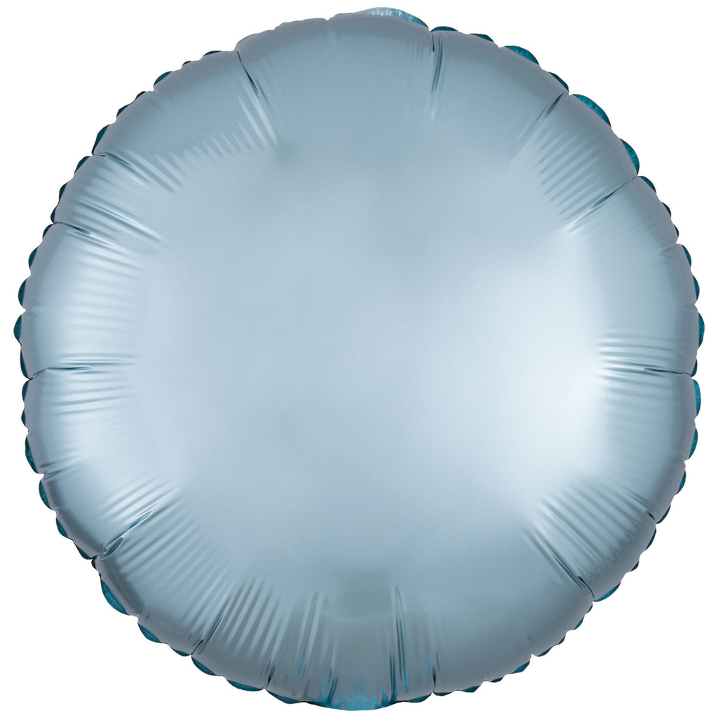 Foil Balloon - Solid Colour - Round - Silk Lustre - Pastel Blue