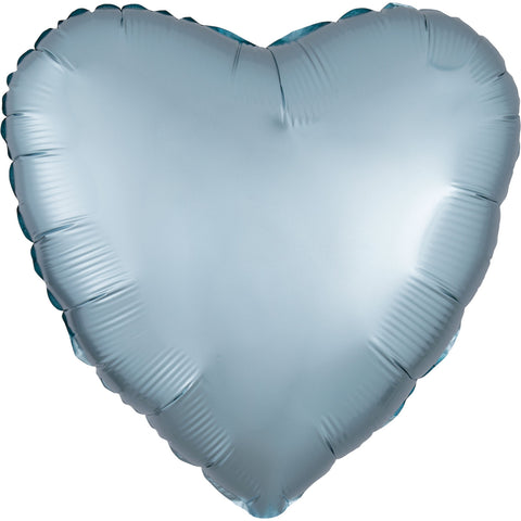 Foil Balloon - Solid Colour - Heart - Silk Lustre - Pastel Blue