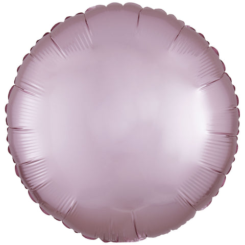 Foil Balloon - Solid Colour - Round - Silk Lustre - Pastel Pink