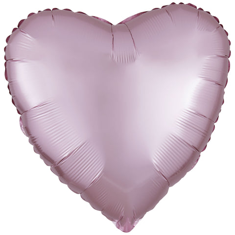 Foil Balloon - Solid Colour - Heart - Silk Lustre - Pastel Pink