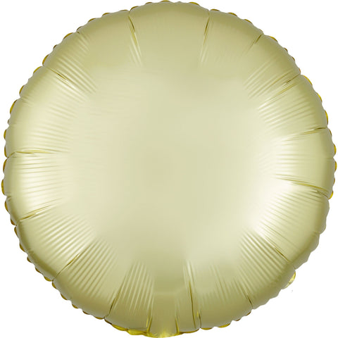 Foil Balloon - Solid Colour - Round - Satin Luxe - Pastel Yellow