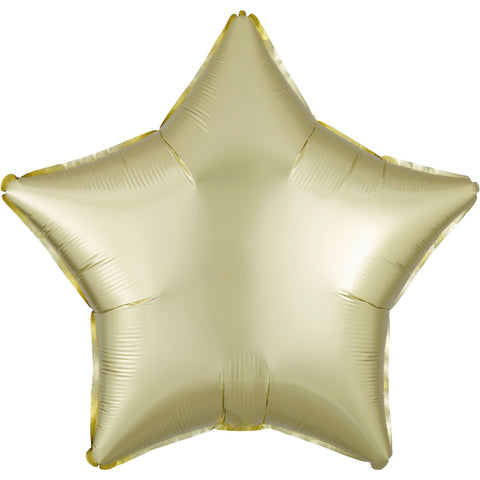Foil Balloon - Solid Colour - Star - Satin Luxe - Pastel Yellow