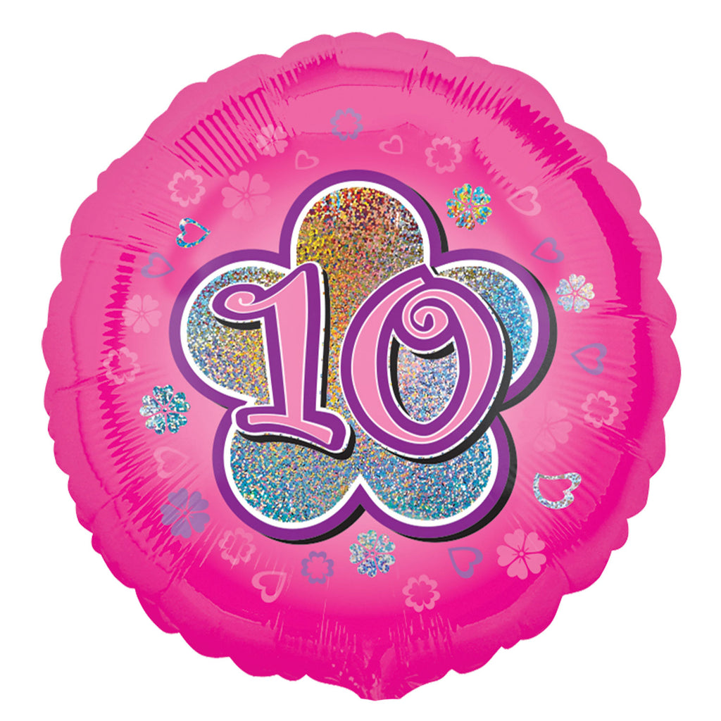 Foil Balloon - 18" - Age 10 - Pink