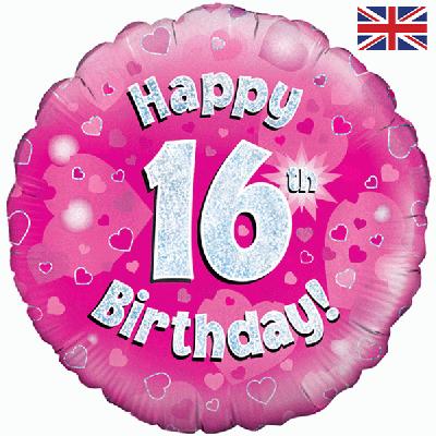 Foil Balloon - 18" - 16 - Pink