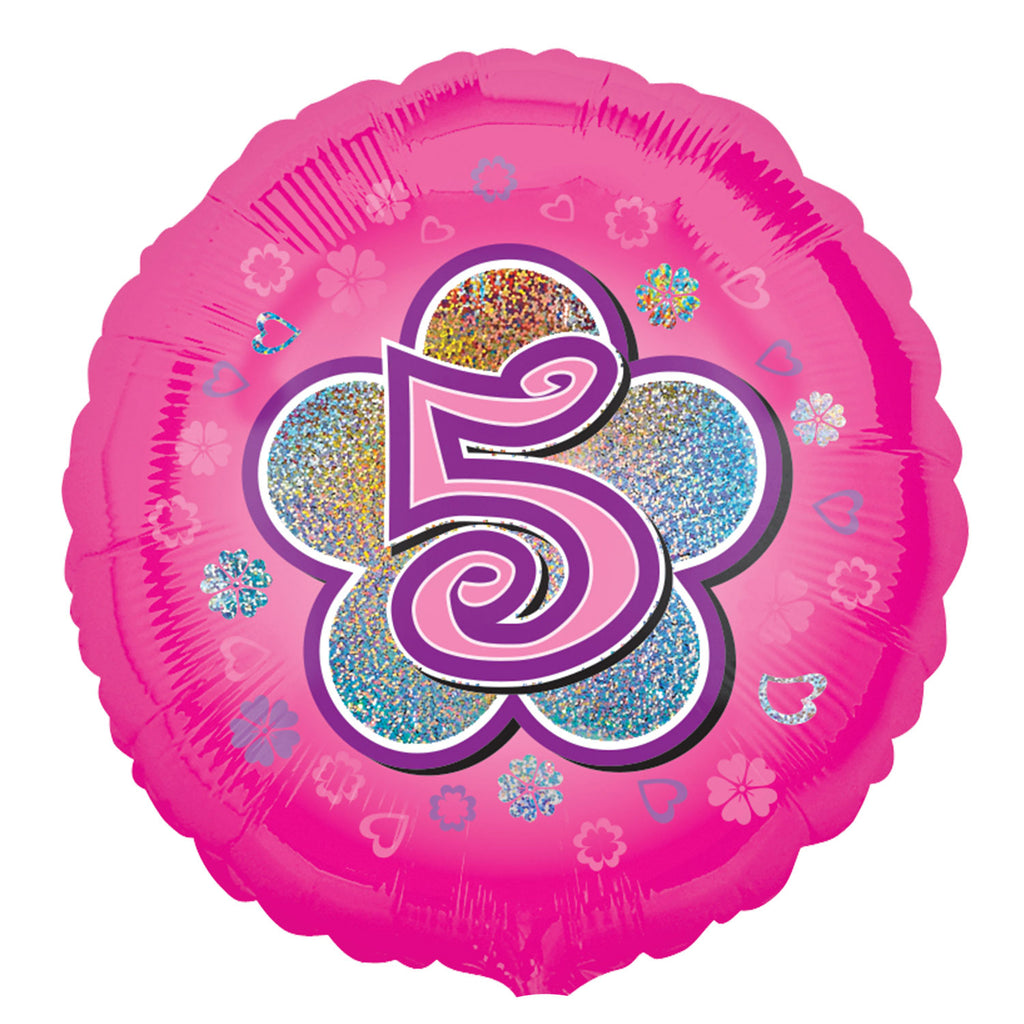 Foil Balloon - 18" - Age 5 - Pink
