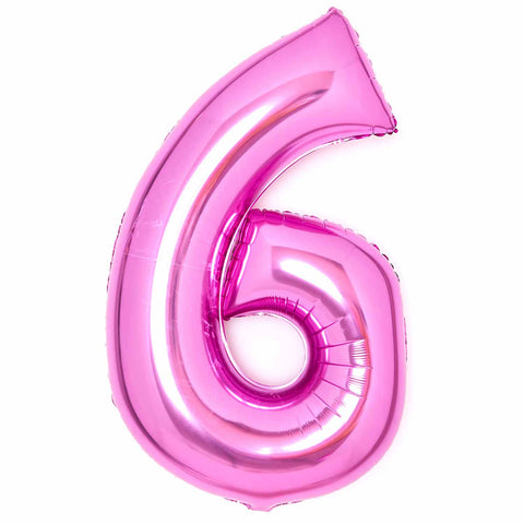 SuperShape Foil Balloon   Number 6 - Pink
