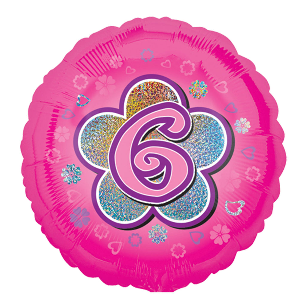 Foil Balloon - 18" - Age 6 - Pink