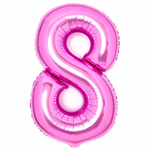 SuperShape Foil Balloon   Number 8 - Pink
